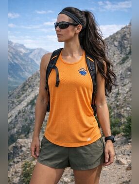 Rabbit Trail Running Tank Top Orange Mesh Lightweight Breathable Women’s Medium